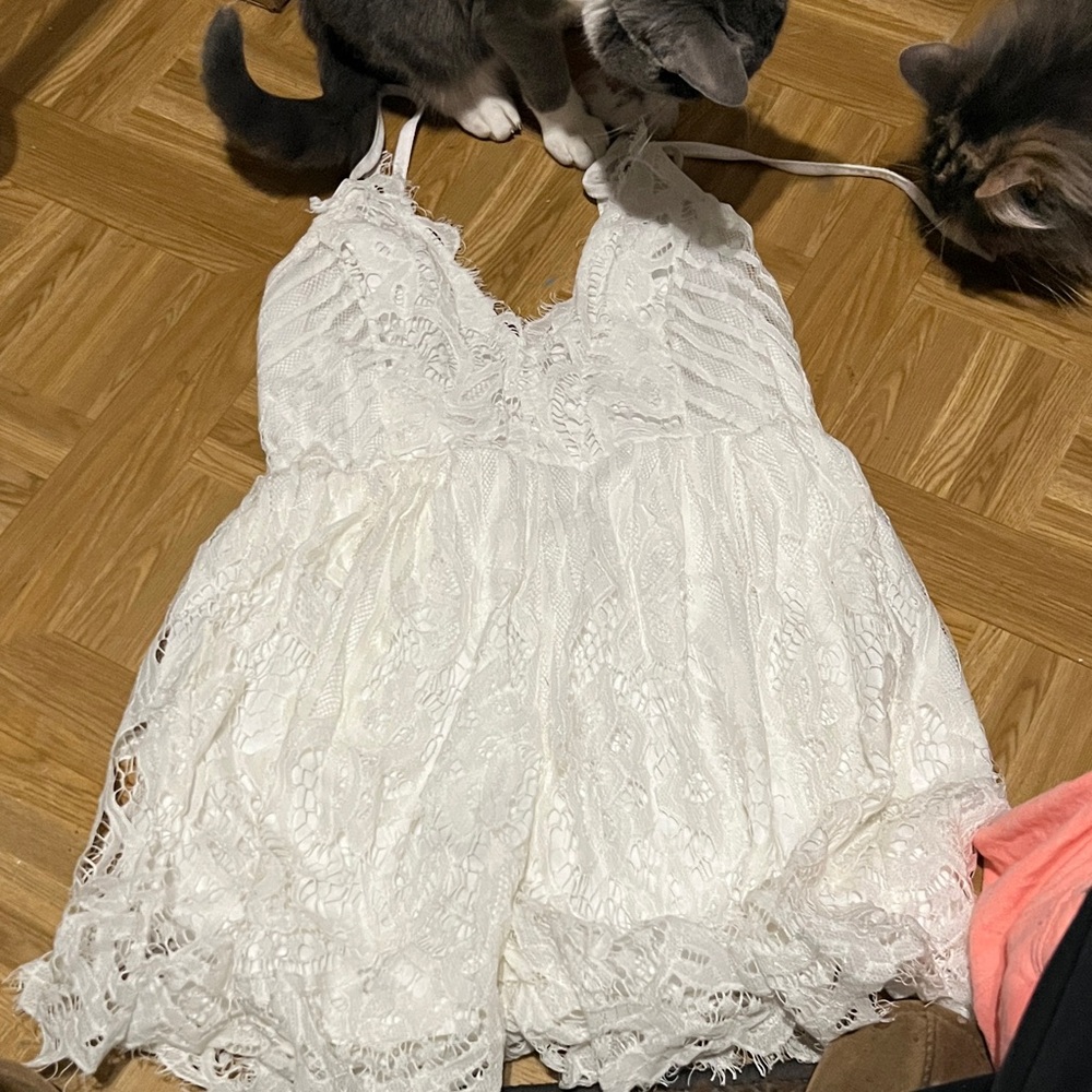 Elegant Lace White Romper